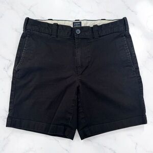 J Crew Classic Flat Front Black Men’s Shorts Size 29 7" Inseam Casual Preppy